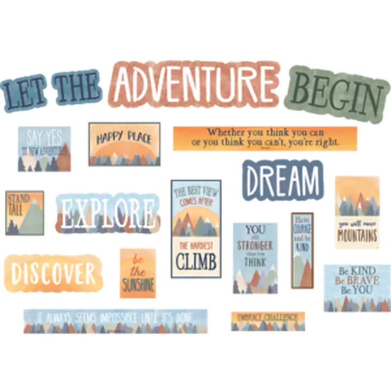 Teacher Moving Mountains Let the Adventure Begin Mini Bulletin Board (TCR 9143)