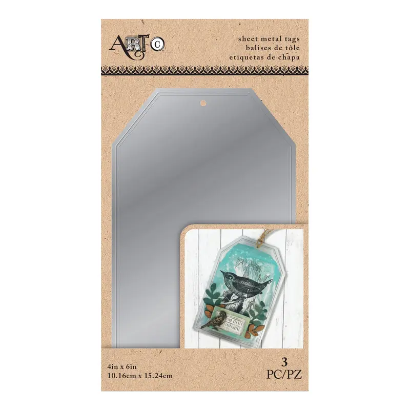 3 PIECE SHEET METAL CRAFT TAG 4" * 6"