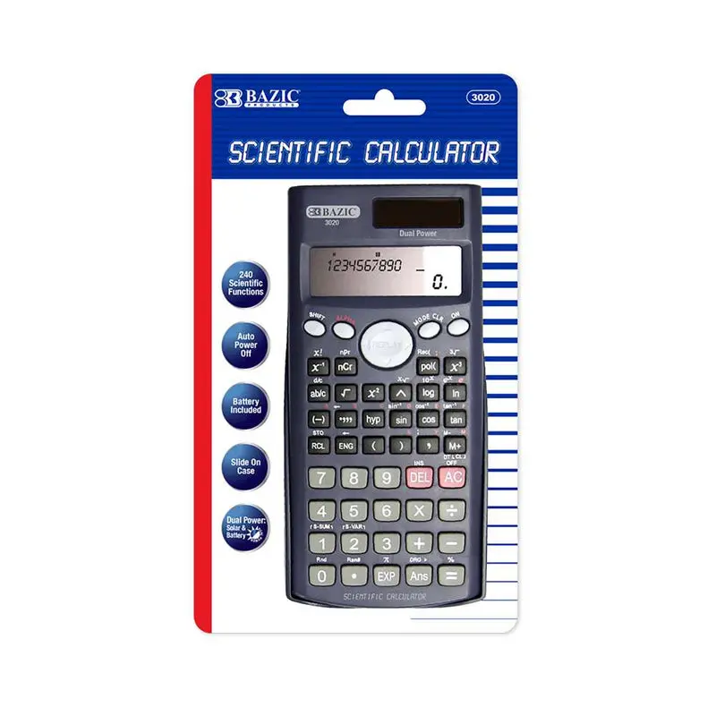 BAZIC 240 FUNCTION SCIENTIFIC CALCULATOR w/SLIDE-ON CASE