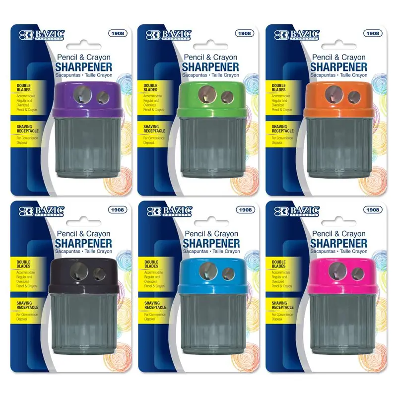 BAZIC Dual Blade Sharpener w/ Round Receptacle