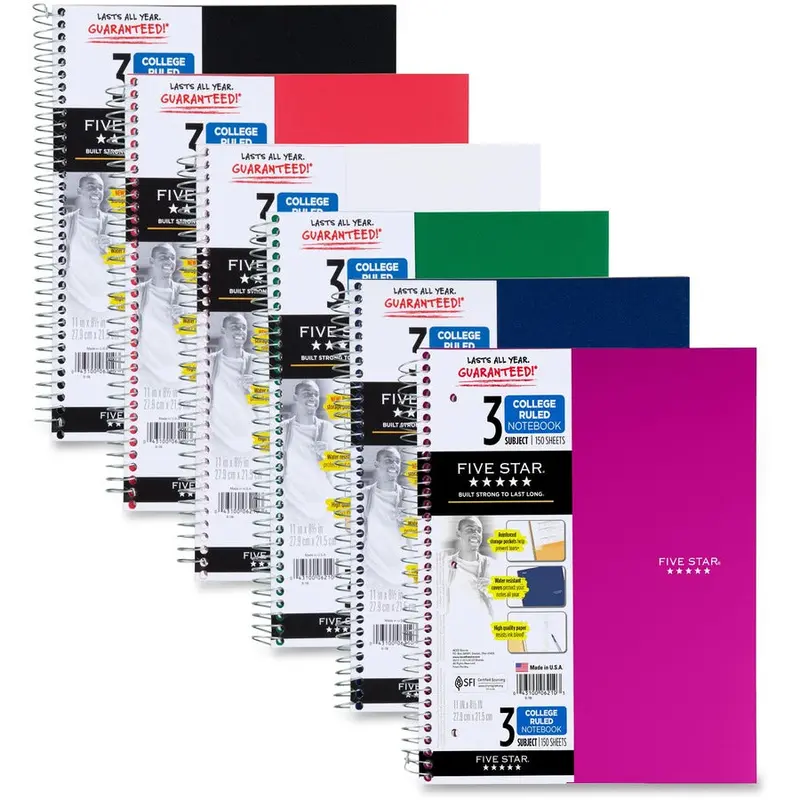 Mead 06210 Wirebound 3-Subject Notebook, College Rule