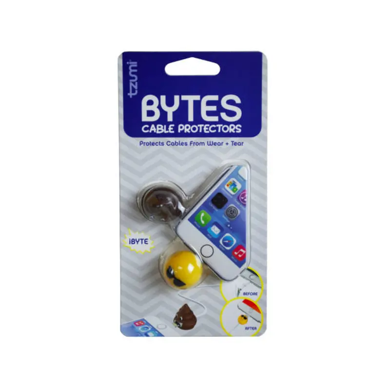 TZUMI CORD BYTES 2 PACK ASSORTED EMOTICON CORD PROTECTORS