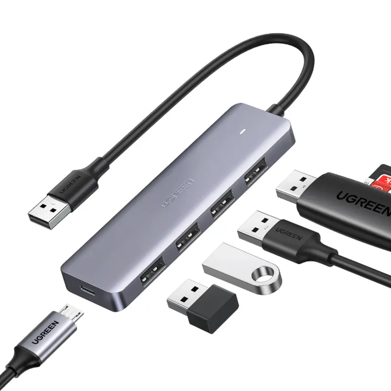 UGREEN 4-PORT USB 3.0 HUB WITH USB-C POWER SUPPLY