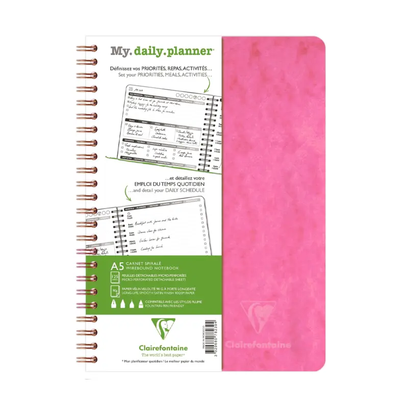 Clairefontaine My Daily Planner - Rose (6 x 8.25)