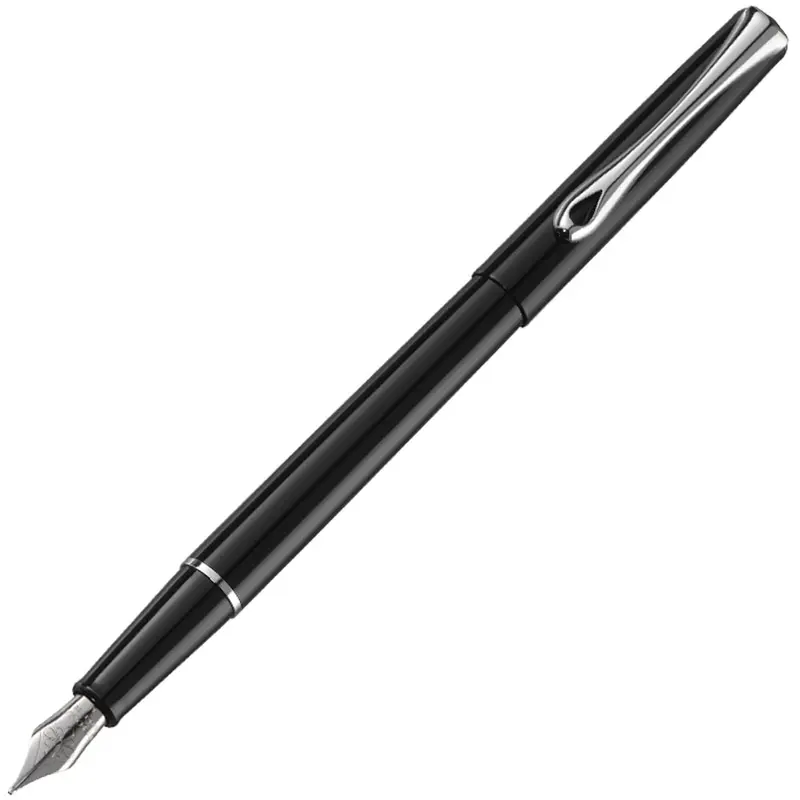 Diplomat Traveller Fountain Pen - Black Lacquer with Chrome TrimFine