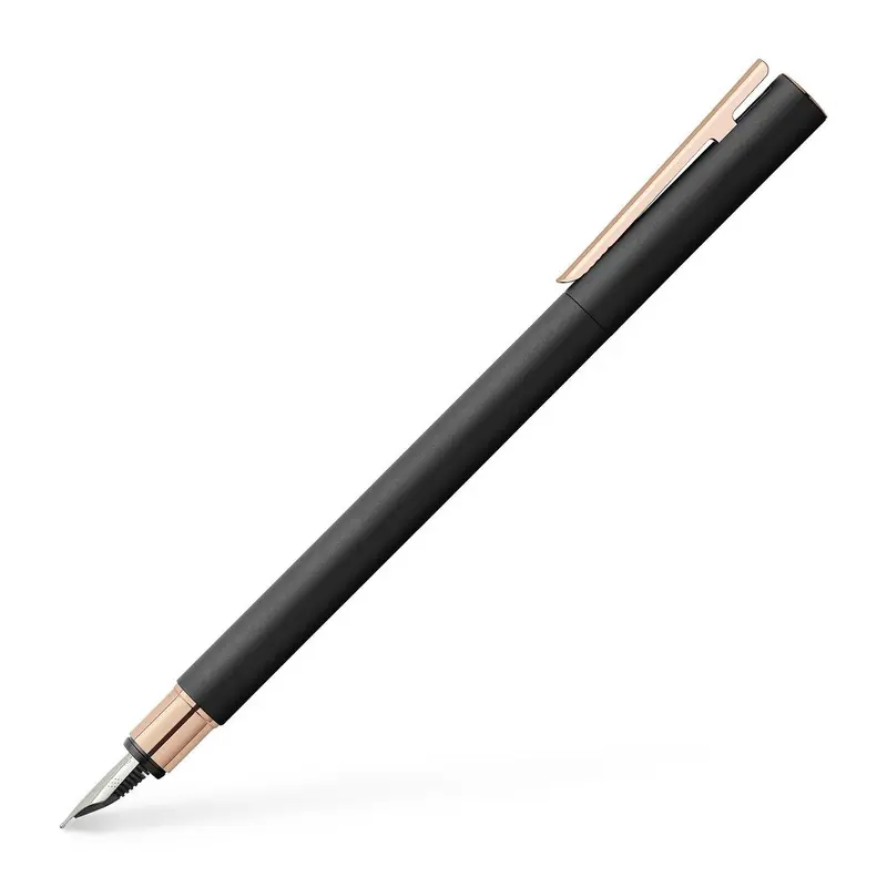 Faber-Castell Neo Slim Fountain Pen - Matte Black and Rose GoldExtra Fine