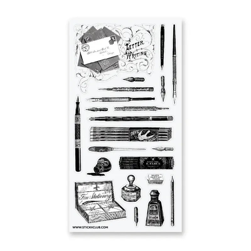 Faire Stickii Sticker Sheet - Antique Writing Set