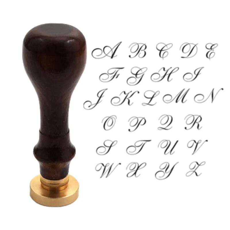 J. Herbin Brass Letter Seal   Wooden HandleA