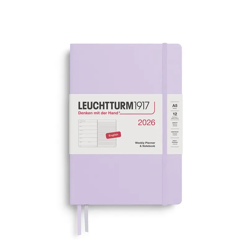 Leuchtturm1917 2026 A5 Weekly Planner and Notebook - Lilac