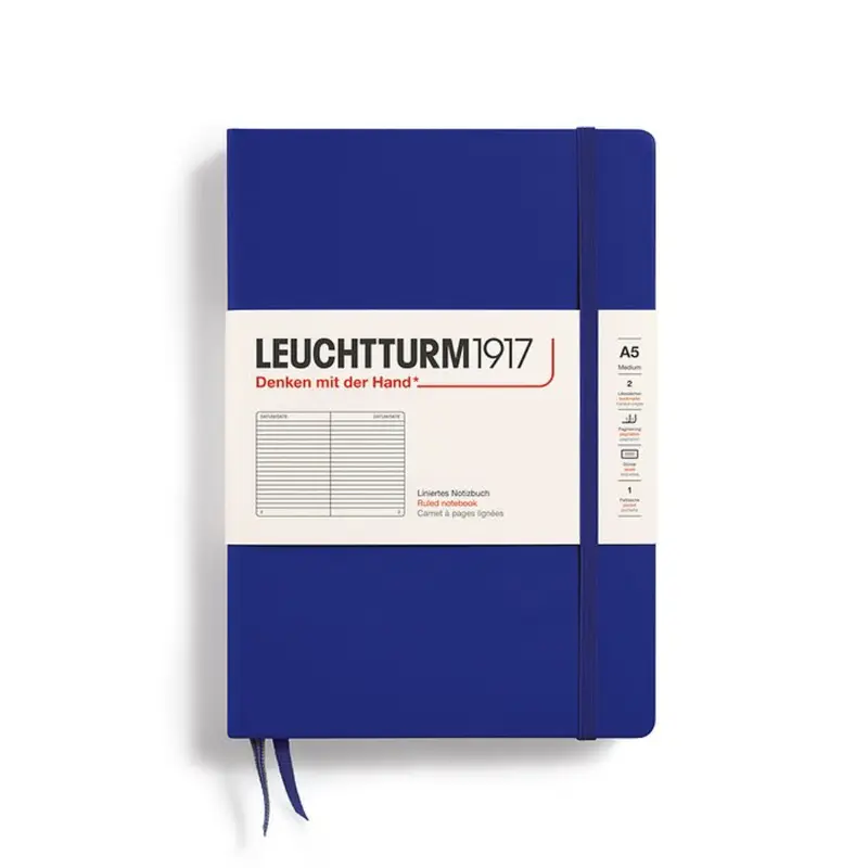 Leuchtturm1917 A5 Medium Hardcover Ruled Notebook - Ink