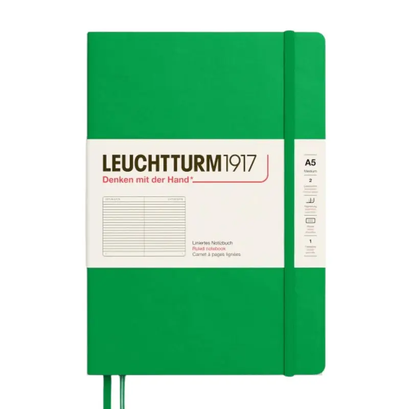 Leuchtturm1917 A5 Medium Hardcover Ruled Notebook - Spring Leaf
