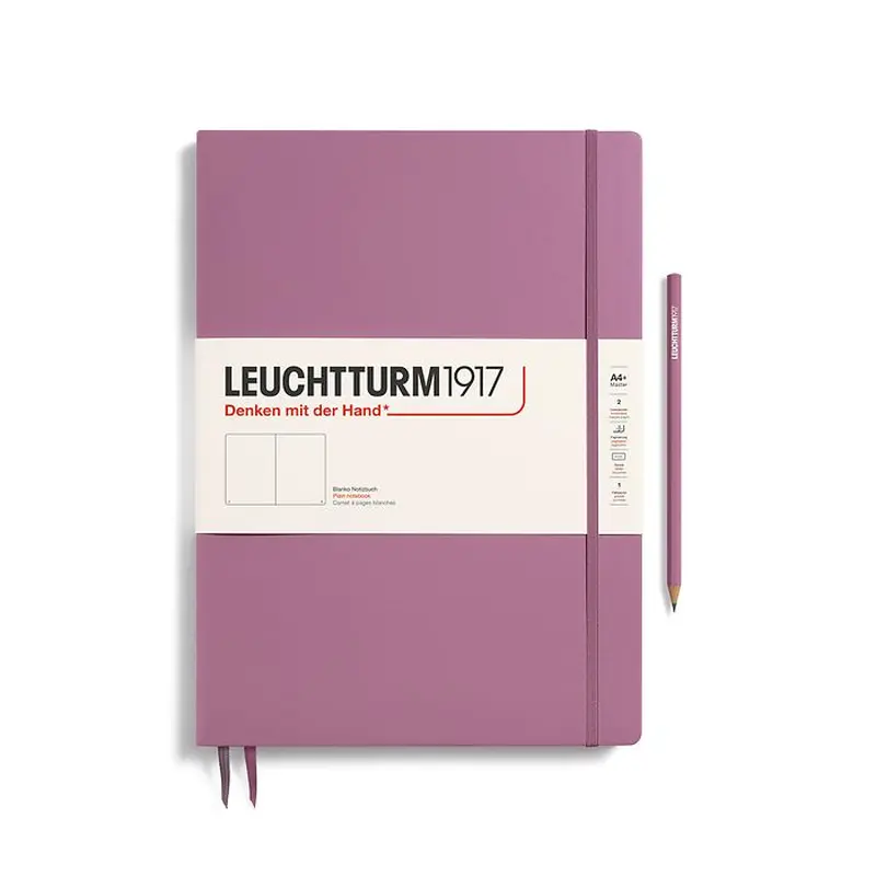 Leuchtturm1917 Master Slim A4  Hardcover Plain Notebook - Dusty Rose