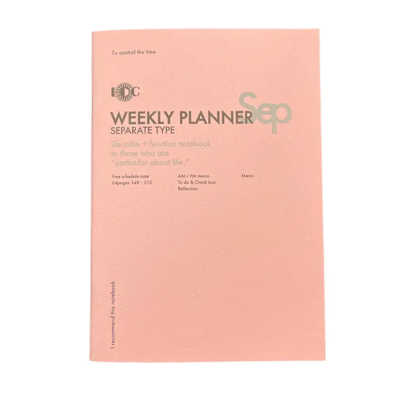 Luddite Function Notebook - Undated Weekly Planner (Pink)A5 Slim