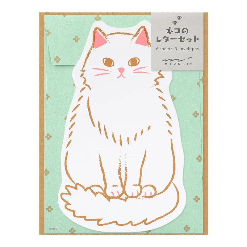 Midori Letter Set Die-Cut Animal - Cat