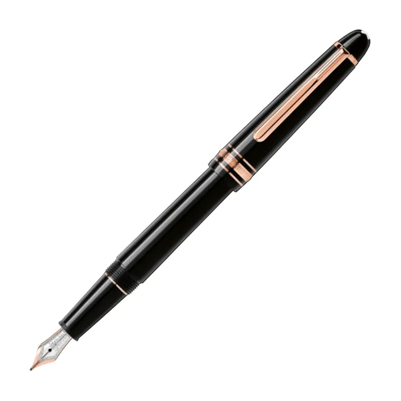 Montblanc Fountain Pen - Black with Rose Gold Trim (Meisterstck Classique)Fine