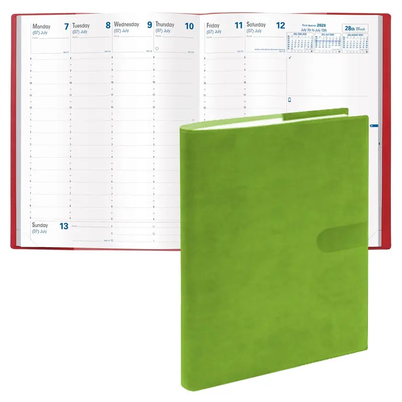 Quo Vadis 2026 President 13 Months Weekly Planner - Texas Bamboo Green