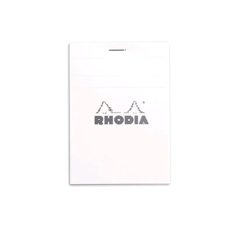 Rhodia #11 Top Staplebound Lined A7 Notepad - Ice White