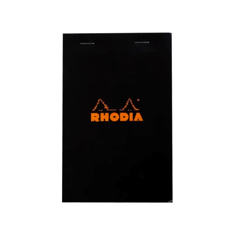 Rhodia #14 Top Staplebound Graph A6  Notepad - Black
