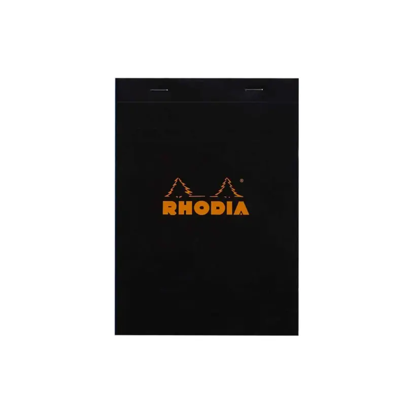 Rhodia #16 Top Staplebound Lined with Margin A5 Notepad - Black
