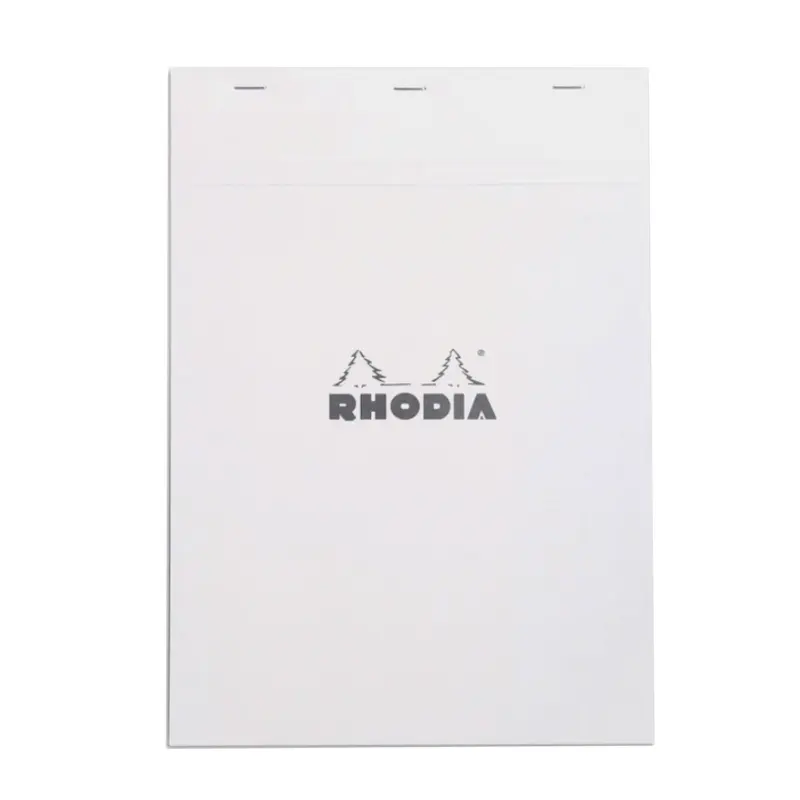 Rhodia #18 Top Staplebound A4 Lined with Margin Notepad - Ice White