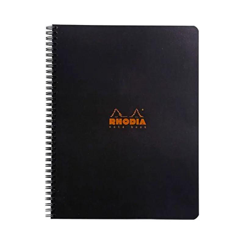 Rhodia #19 Wirebound A4  Lined with Margin Notebook - Black