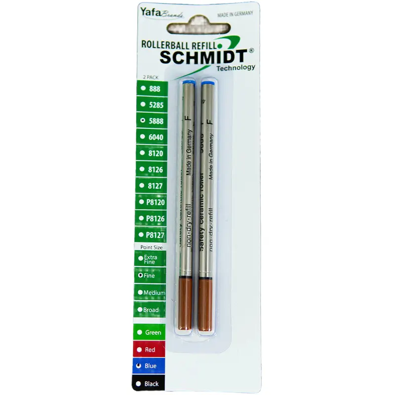 Schmidt Ceramic Rollerball Refill - Blue (2 ea)Fine .6 mm (5888)