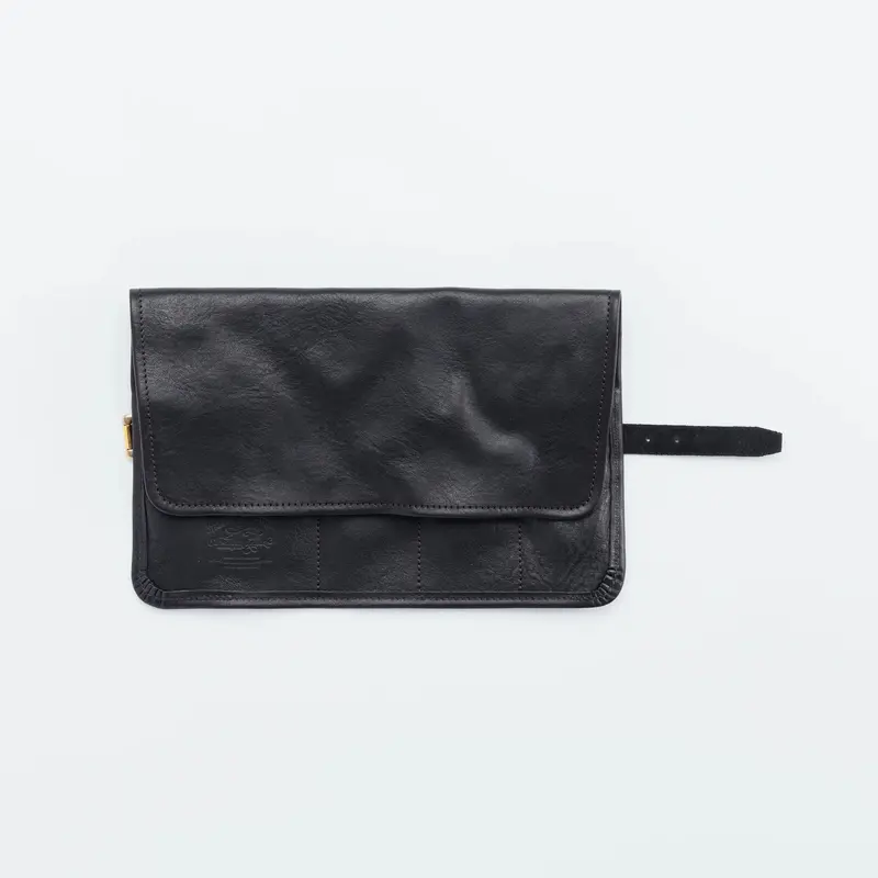 The Superior Labor Leather Roll Pen Case - Black