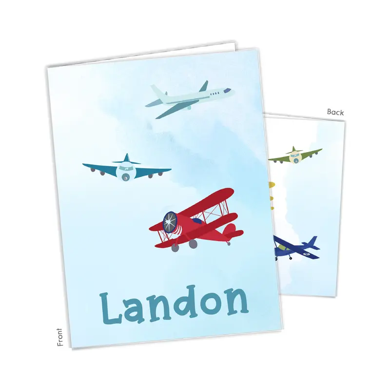 Airplane Personalized Custom 2-Pocket Folder  School Office Supplies1 - 2Pocket Folder