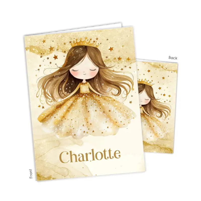 Gold Princess Personalized Custom 2-Pocket Folder  School Office Supplies (Copy)1 - 2Pocket Folder
