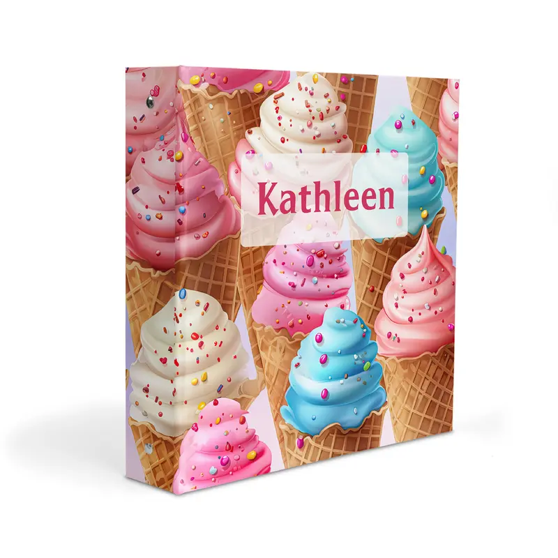 Ice Cream Personalized Custom 2" 3 Ring Binder  School Office Supplies
