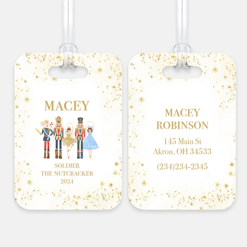 Nutcracker Ballet Luggage Bag Tag Personalized CustomAluminum Tag