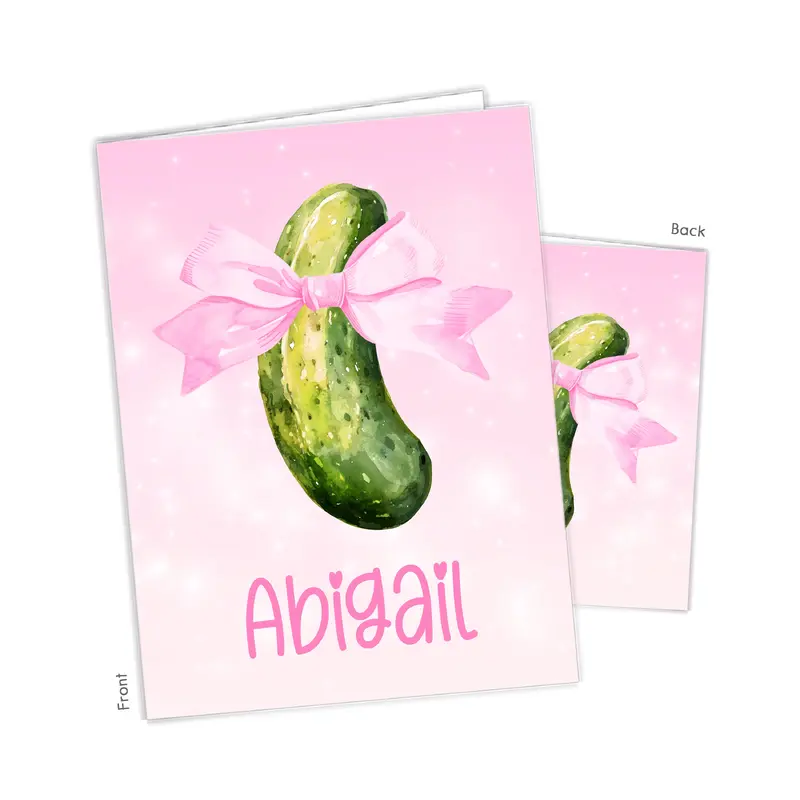 Pickle Coquette Bow Personalized Custom 2-Pocket Folder  School Office Supplies1 - 2Pocket Folder