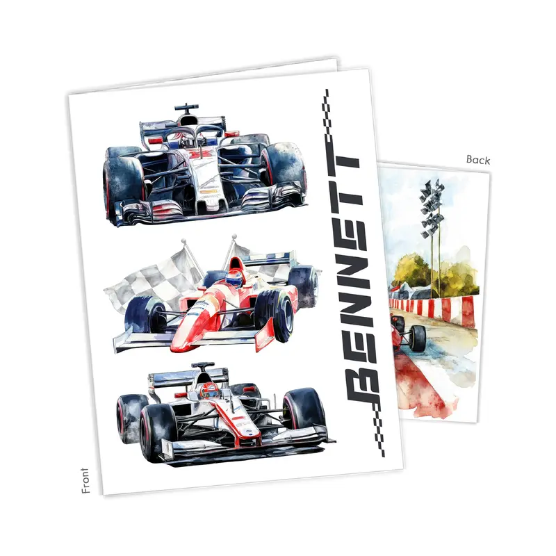 Race Car Personalized Custom 2-Pocket Folder  School Office Supplies1 - 2Pocket Folder