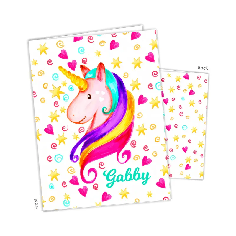 Rainbow Unicorn c Personalized Custom 2-Pocket Folder  School Office Supplies1 - 2Pocket Folder