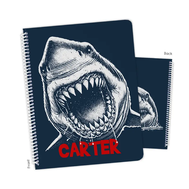 Shark Personalized Custom Notebook or Sketchbook  School Office SuppliesNotebook (wide ruled, lined pages)