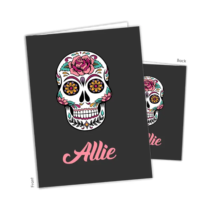 Sugar Skull Personalized Custom 2-Pocket Folder  School Office Supplies1 - 2Pocket Folder