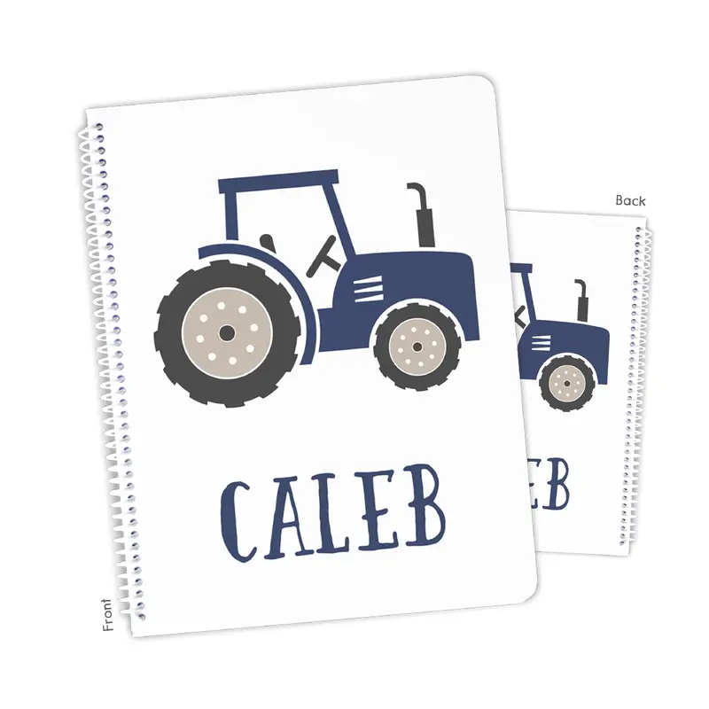 Tractor Personalized Custom Notebook or Sketchbook  School Office SuppliesNotebook (wide ruled, lined pages)