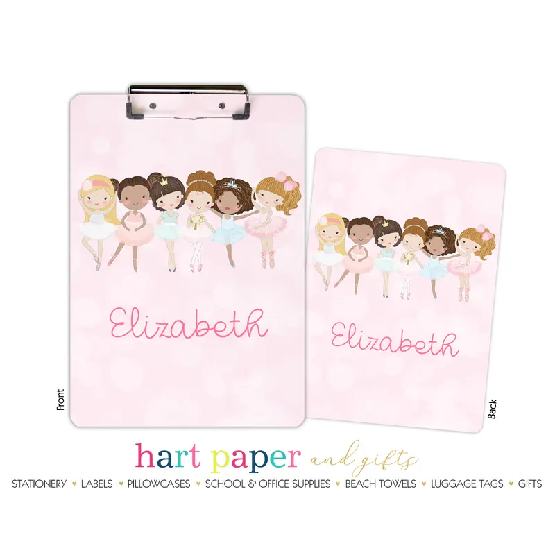 Ballerina Ballet Personalized Custom Clipboard  School Office Supplies2 Sided Clipboard - Printing on Both Sides