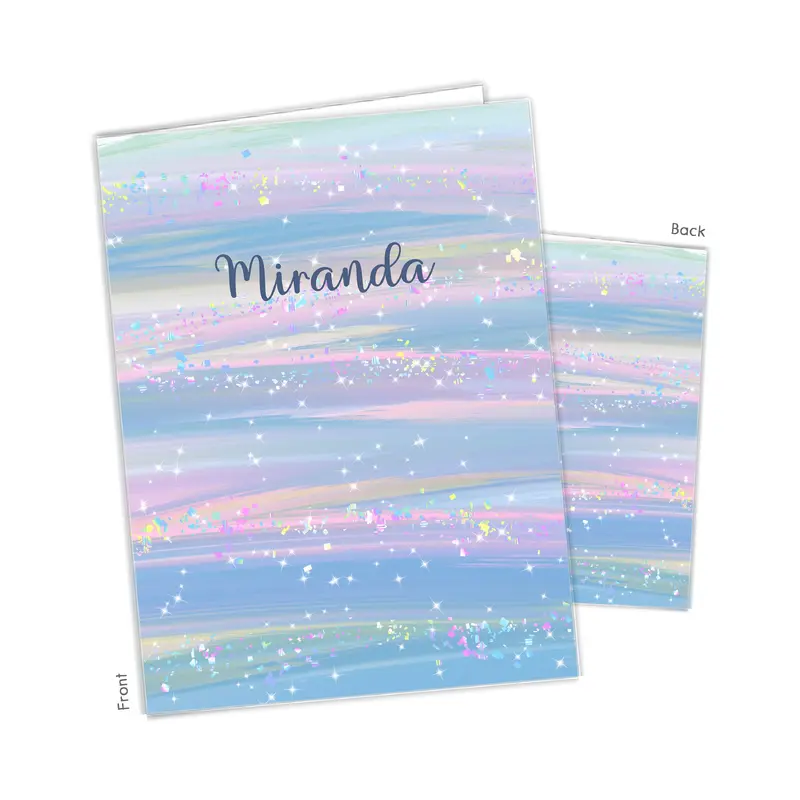 Blue Unicorn Personalized Custom 2-Pocket Folder  School Office Supplies1 - 2Pocket Folder