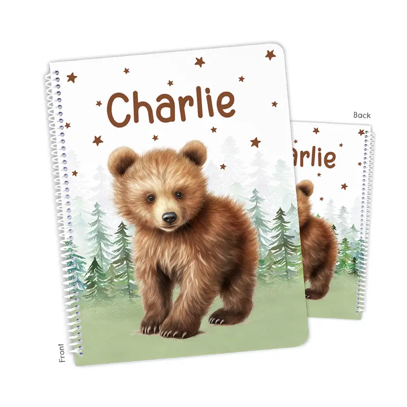 Brown Bear Personalized Custom Notebook or Sketchbook  School Office SuppliesNotebook (wide ruled, lined pages)