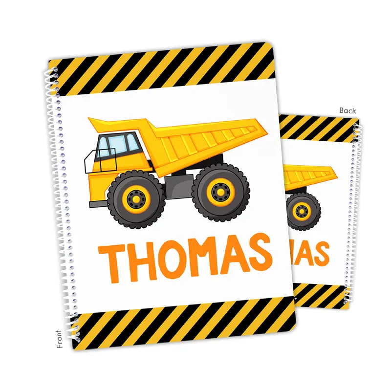 Dump Truck Personalized Custom Notebook or Sketchbook  School Office SuppliesNotebook (wide ruled, lined pages)