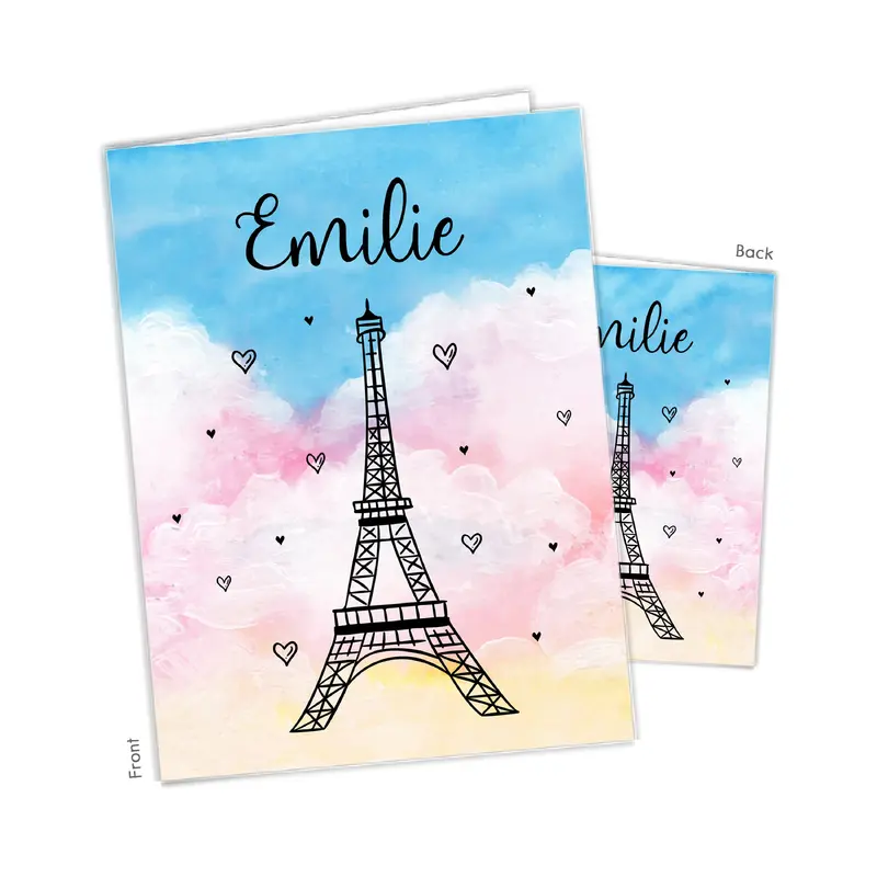 Eiffel Tower Personalized Custom 2-Pocket Folder  School Office Supplies1 - 2Pocket Folder
