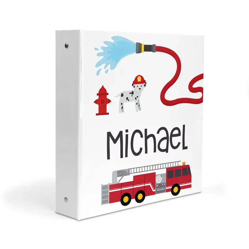 Fire Truck Personalized Custom 2" 3 Ring Binder  School Office Supplies