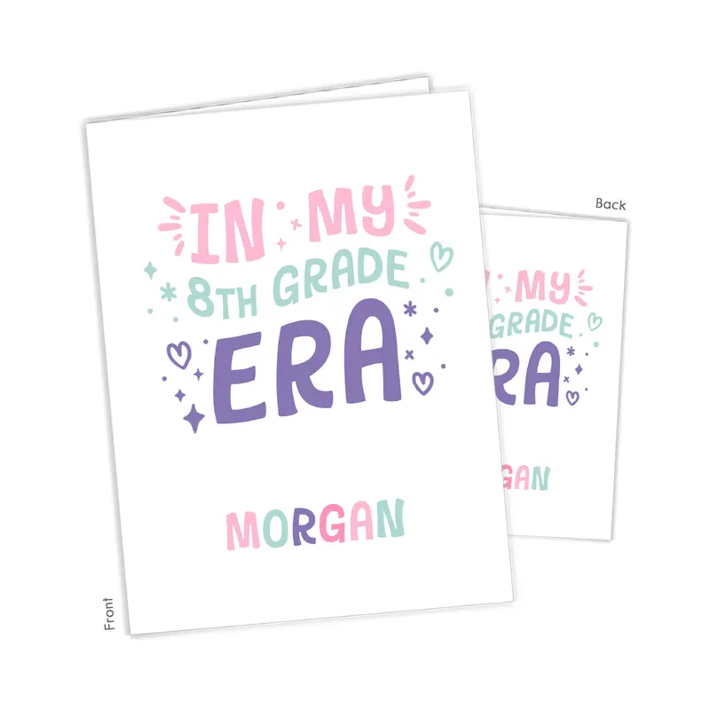 In My Era Rainbow Personalized Custom 2-Pocket Folder  School Office Supplies1 - 2Pocket Folder