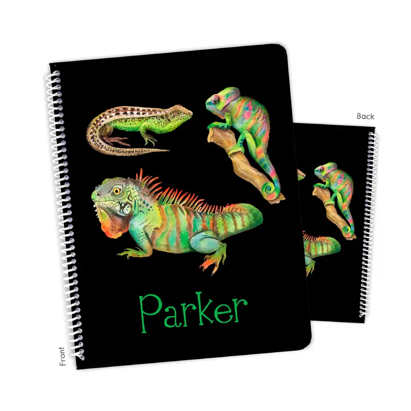 Lizard Reptile Personalized Custom Notebook or Sketchbook  School Office SuppliesNotebook (wide ruled, lined pages)