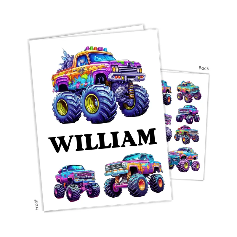 Monster Truck Personalized Custom 2-Pocket Folder  School Office Supplies1 - 2Pocket Folder