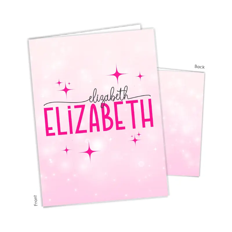 Pink Abstract Personalized Custom 2-Pocket Folder  School Office Supplies1 - 2Pocket Folder