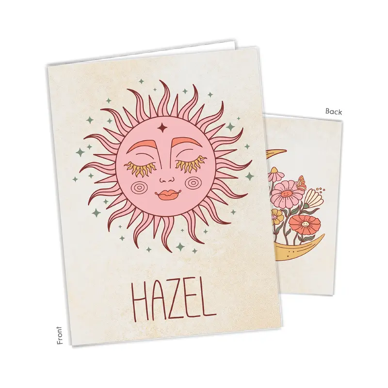 Sun Moon Boho Personalized Custom 2-Pocket Folder  School Office Supplies1 - 2Pocket Folder