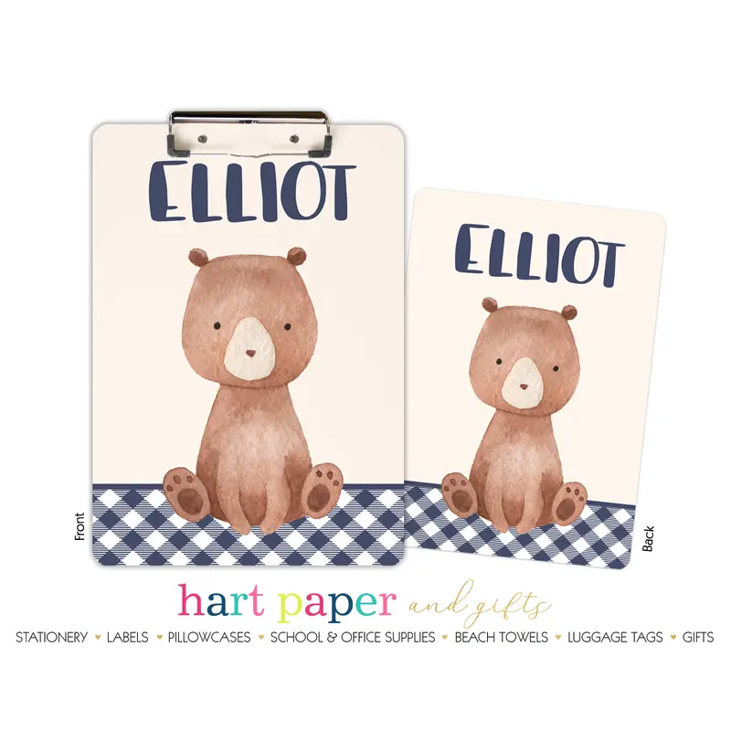Teddy Bear Personalized Custom Clipboard  School Office Supplies2 Sided Clipboard - Printing on Both Sides