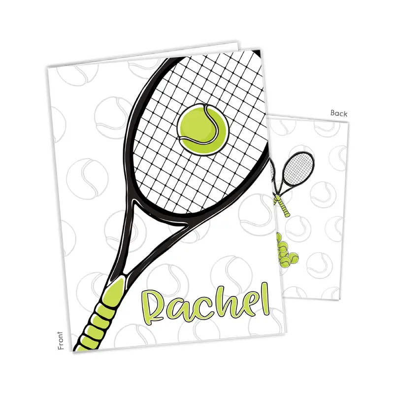 Tennis Sports Personalized Custom 2-Pocket Folder  School Office Supplies1 - 2Pocket Folder
